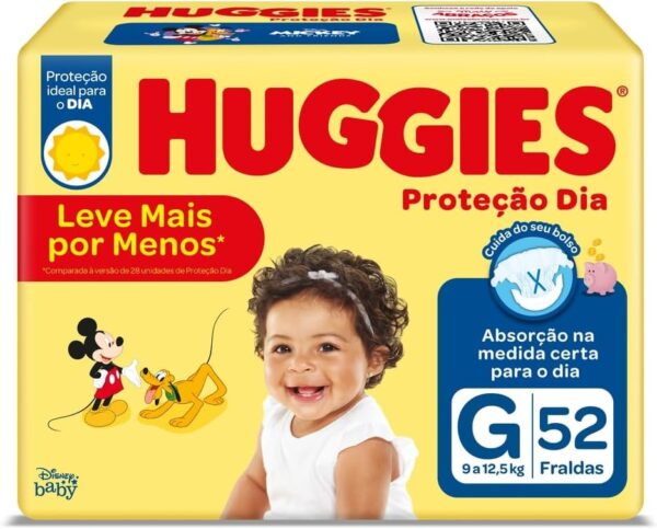 Huggies Fralda Proteção Dia Tam. G - 52 fraldas
