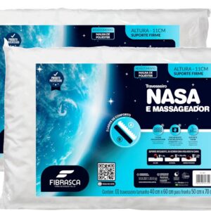 Kit 2 peças Travesseiro Nasa Up 3, para fronhas 50x70 cm, Fibrasca